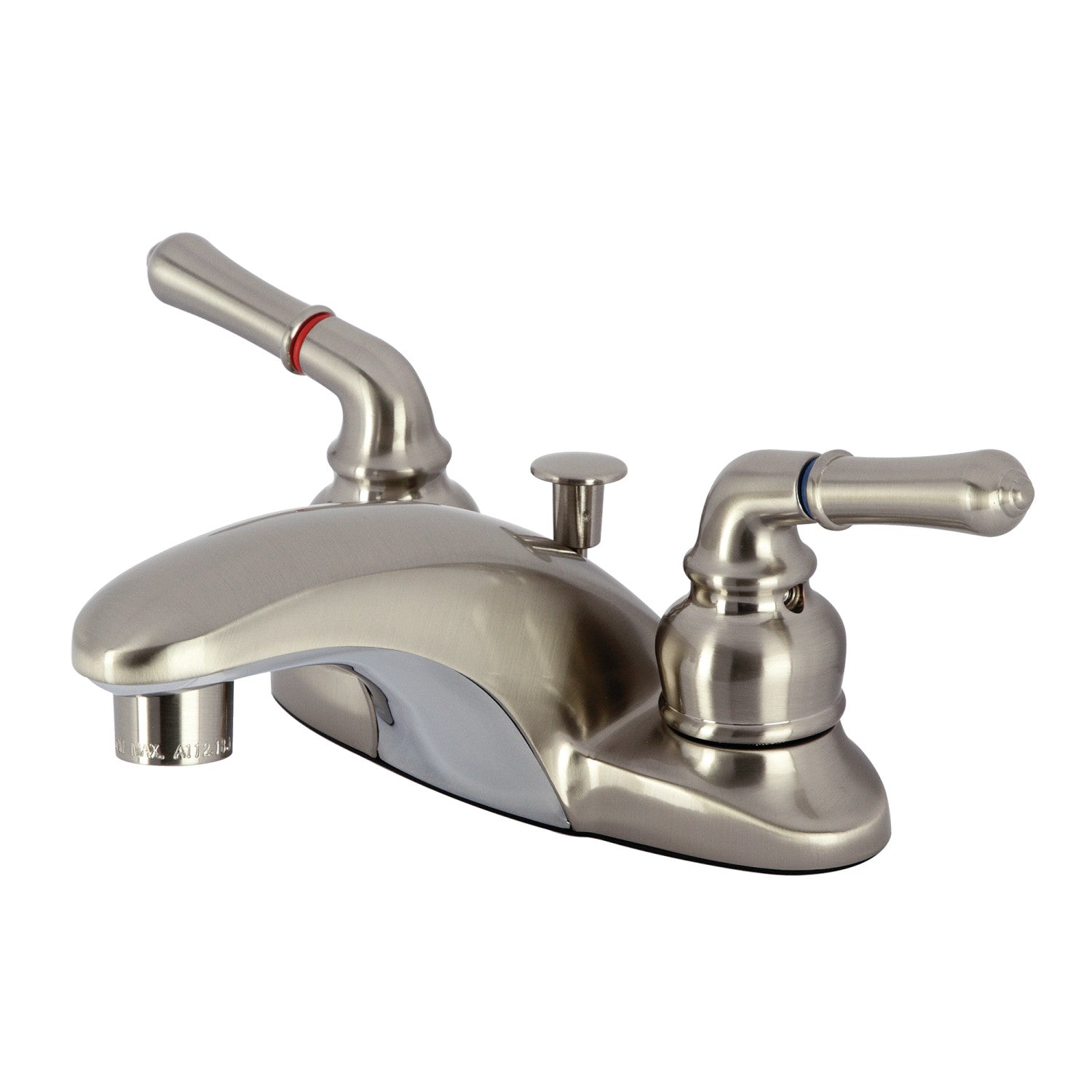 Kingston Tulare GKB628 - Magellan Double-Handle 3-Hole Deck Mount 4-Inch Centerset Bathroom Faucet with Pop-Up Drain, Brushed Nickel — image 1